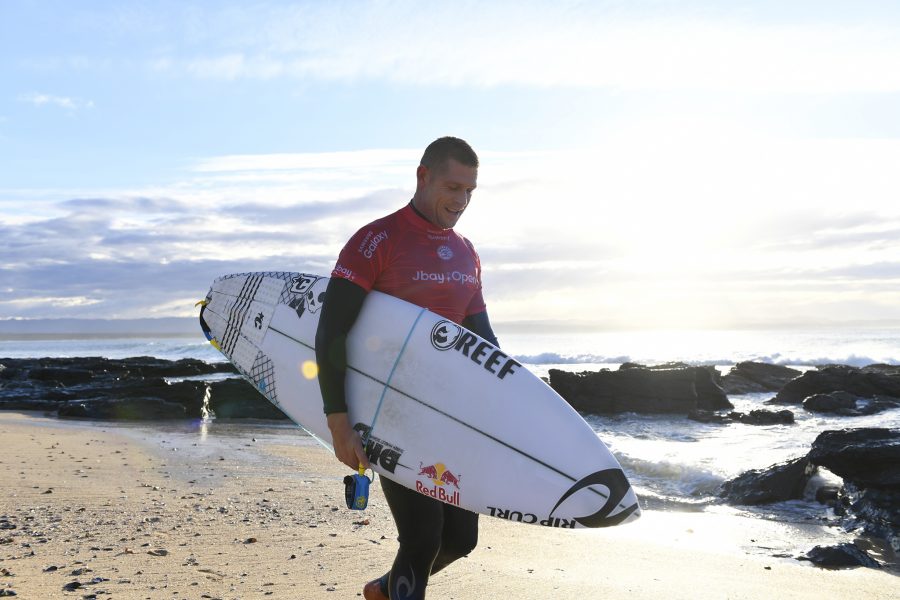 Mick Fanning of Australia (pictured) after his round one victory at the JBay Open in South Africa on Wednesday July 6, 2016. PHOTO: © WSL/ Kirstin SOCIAL:@wsl @kirstinscholtz This image is provided by the Association of Surfing Professionals LLC ("World Surf League") royalty-free for editorial use only. No commercial rights are granted to the Images in any way. The Images are provided on an "as is" basis and no warranty is provided for use of a particular purpose. Rights to individuals within the Images are not provided. The copyright is owned by World Surf League. Sale or license of the Images is prohibited. ALL RIGHTS RESERVED.