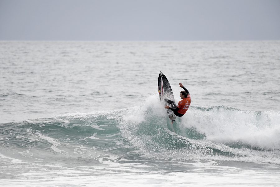 Jordy Smith surfing during Heat 1 of The Quarterfinals at The Hurely Pro Trestles