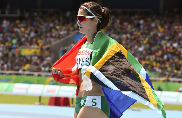RIO DE JANEIRO, BRAZIL. 17 September 2016. South Africa's Ilse Hayse during the 400m final of the Paralympics in Rio de Janeiro today. Hayse won silver won the gold medal. Copyright picture by WESSEL OOSTHUIZEN / SASPA