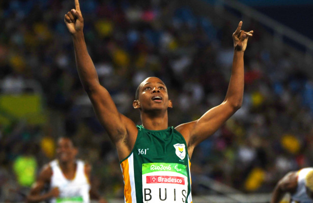 RIO DE JANEIRO, BRAZIL. 17 September 2016. South Africa's Dyan Buis during the 400m final of the Paralympics in Rio de Janeiro today. Buis won the gold medal. Copyright picture by WESSEL OOSTHUIZEN / SASPA