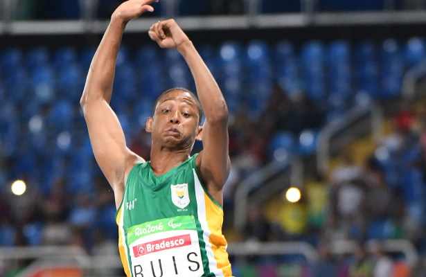 RIO DE JANEIRO, BRAZIL. 15 September 2016. South Africa's Dyan Buis during the long jump of the Paralympics in Rio de Janeiro today. Buis won the bronze medal. Copyright picture by WESSEL OOSTHUIZEN / SASPA
