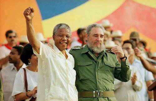 Former President Nelson Mandela and Fidel Castro. Source: FB