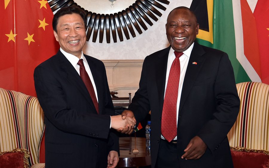 Deputy President Cyril Ramaphosa shares a light moment with Vice President of the People's Republic of China