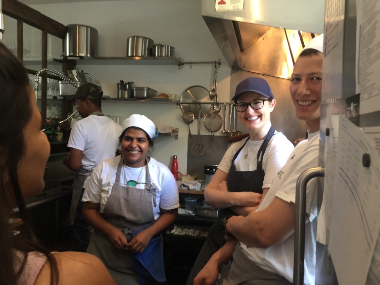 Kitchen and cooks, Emma's Torch Classroom Cafe for Refugees - Kerry Brodie