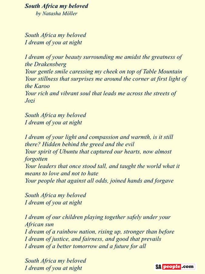 Touching Poem from an Expat: South Africa, My Beloved - SA People