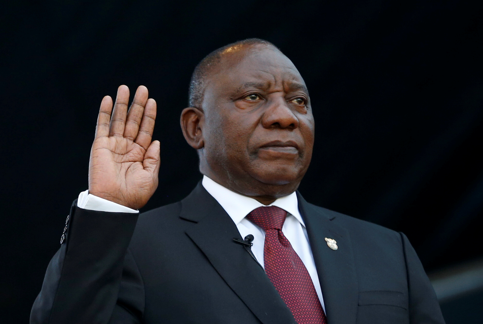 Cyril Ramaphosa takes the oath of office at his inauguation as South African president