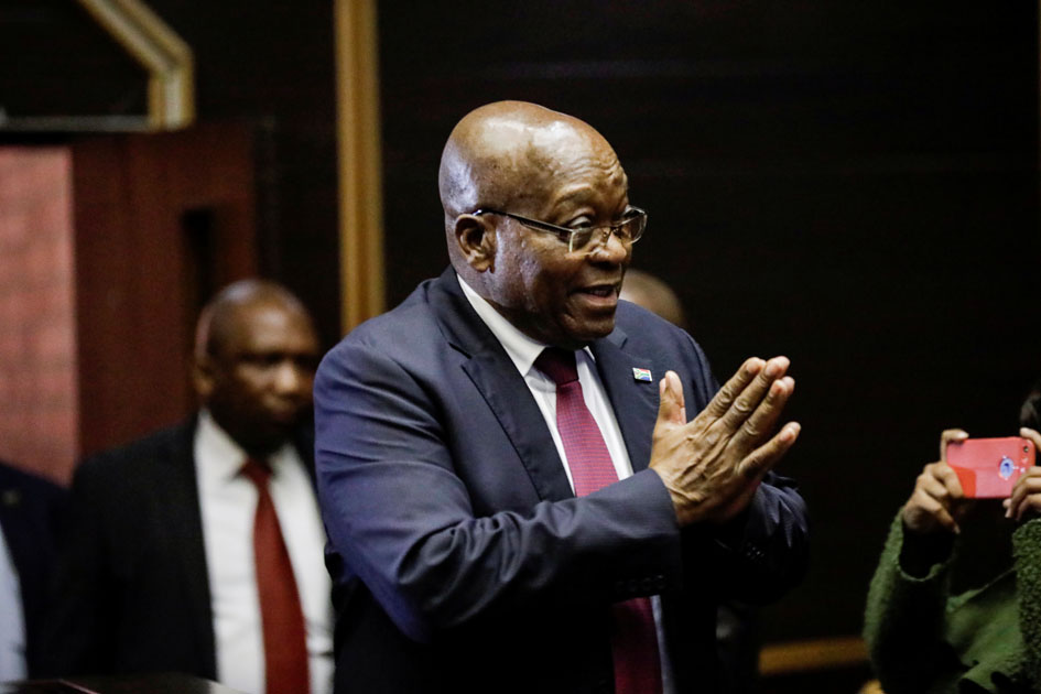 Former South African President Jacob Zuma appears in court where he faces charges that include fraud, racketeering and money laundering in Pietermaritzburg
