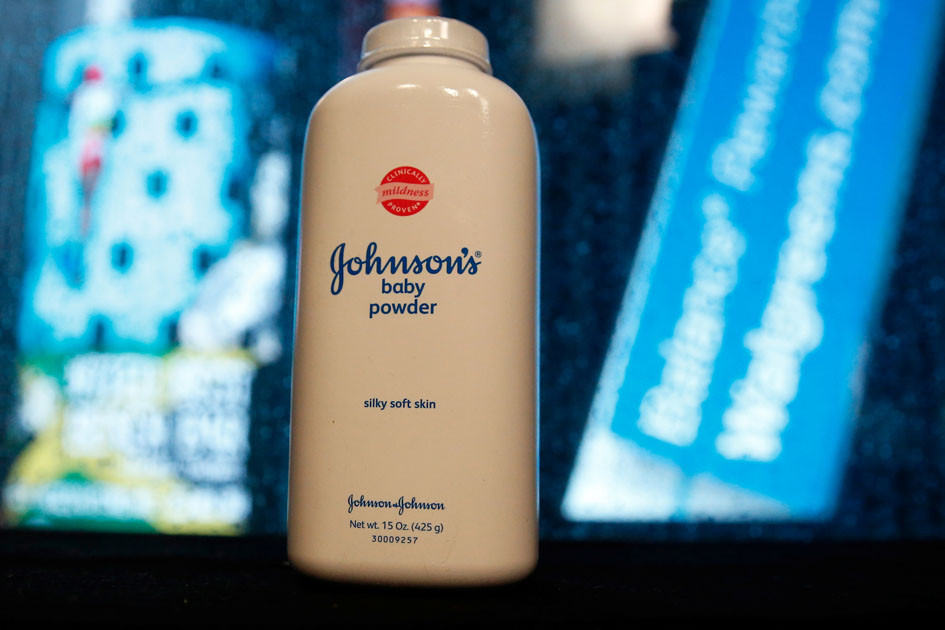 A bottle of Johnson's Baby Powder is seen in a photo illustration taken in New York. Asbestos fears