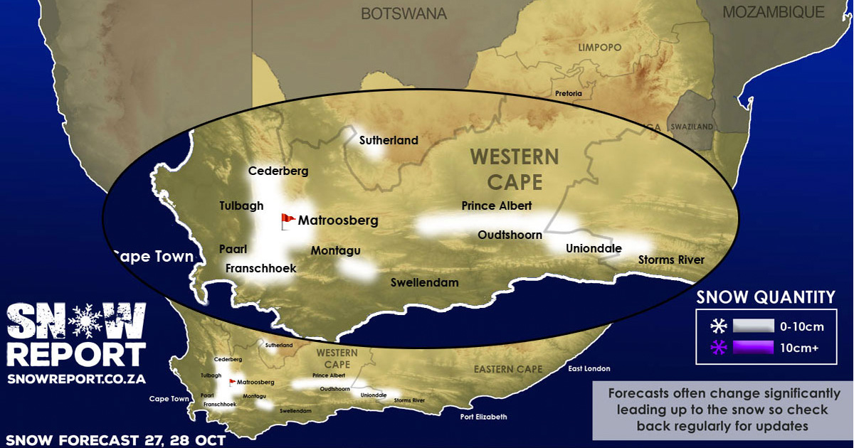 snow report south africa map