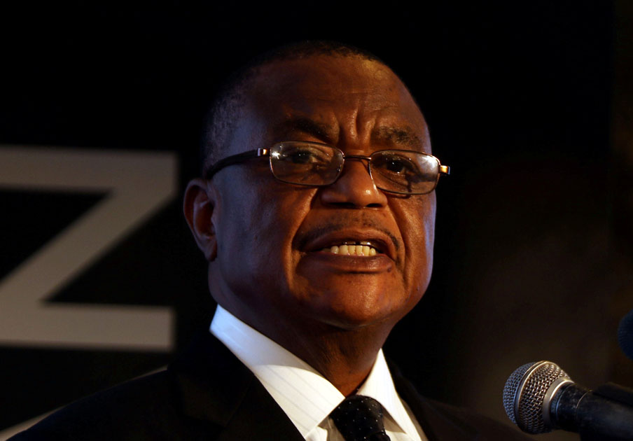 Zimbabwe's Vice-President Constantino Chiwenga speaks at a mining investment conference in Harar