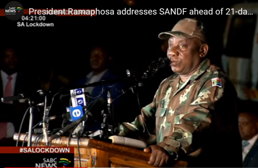 ramaphosa army fatigues south africa