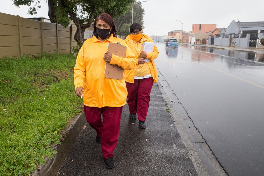 Whether it’s rain or shine, field workers Felicia Davids and Raylene Kotze deliver chronic medicines in the Westridge area. On this particular day, they did 32 deliveries.