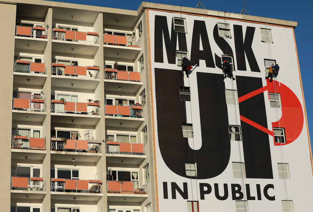 covid mask billboard cape town south africa
