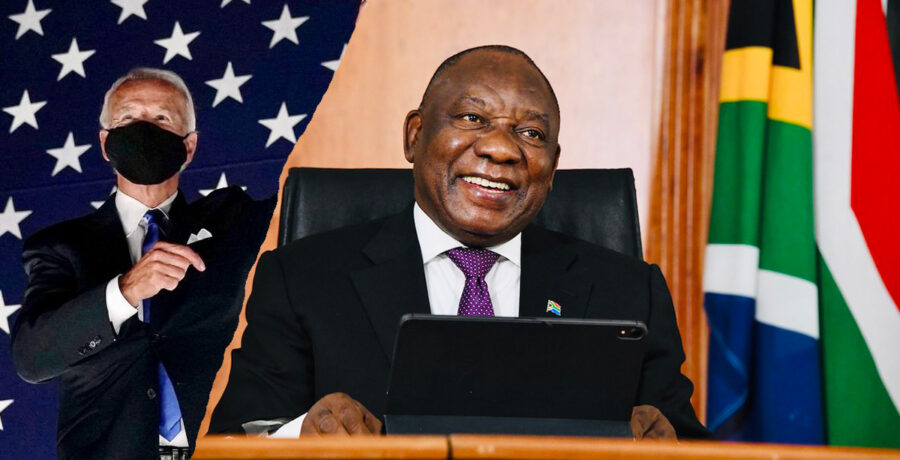 ramaphoa telehone call joe biden south african president and us president-elect