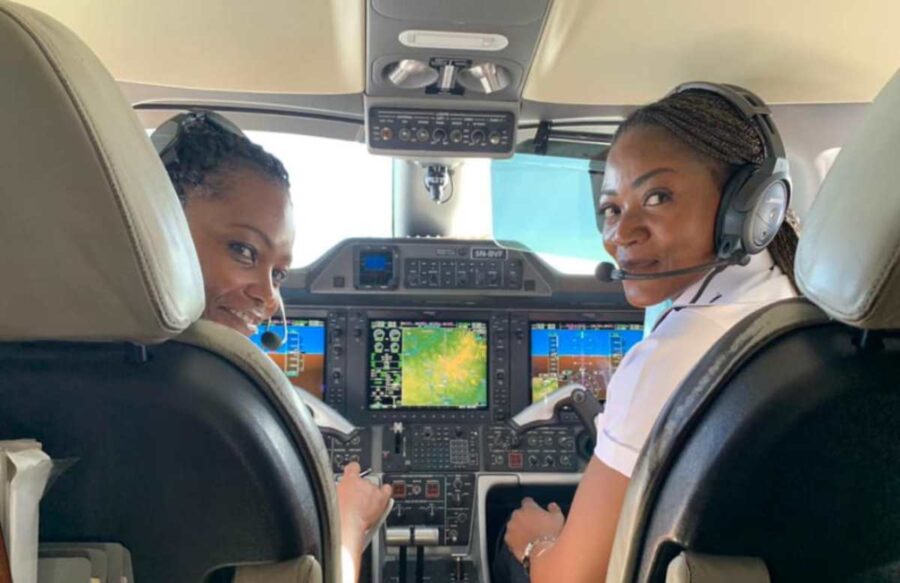 Female pilots - Captain Semedo and Captain Funmilayo. Photo: Captain Semedo