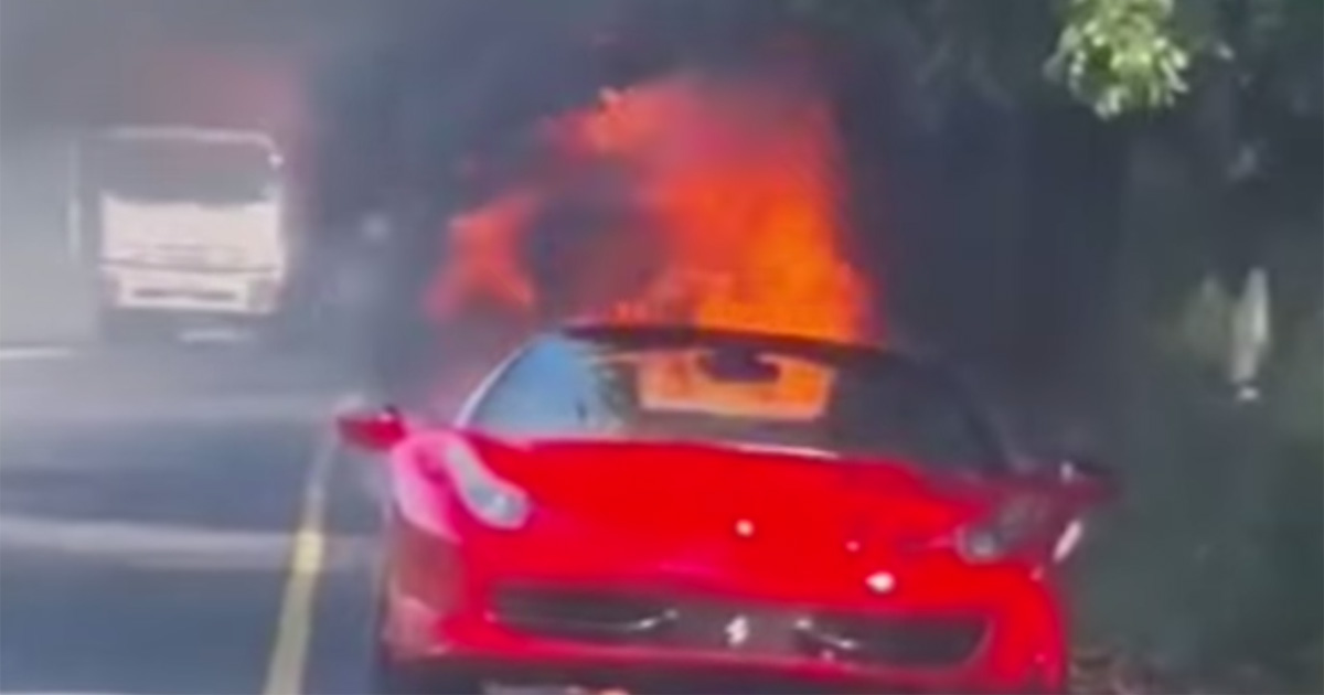 WATCH Red Hot Ferrari on Fire in Umhlanga, Durban