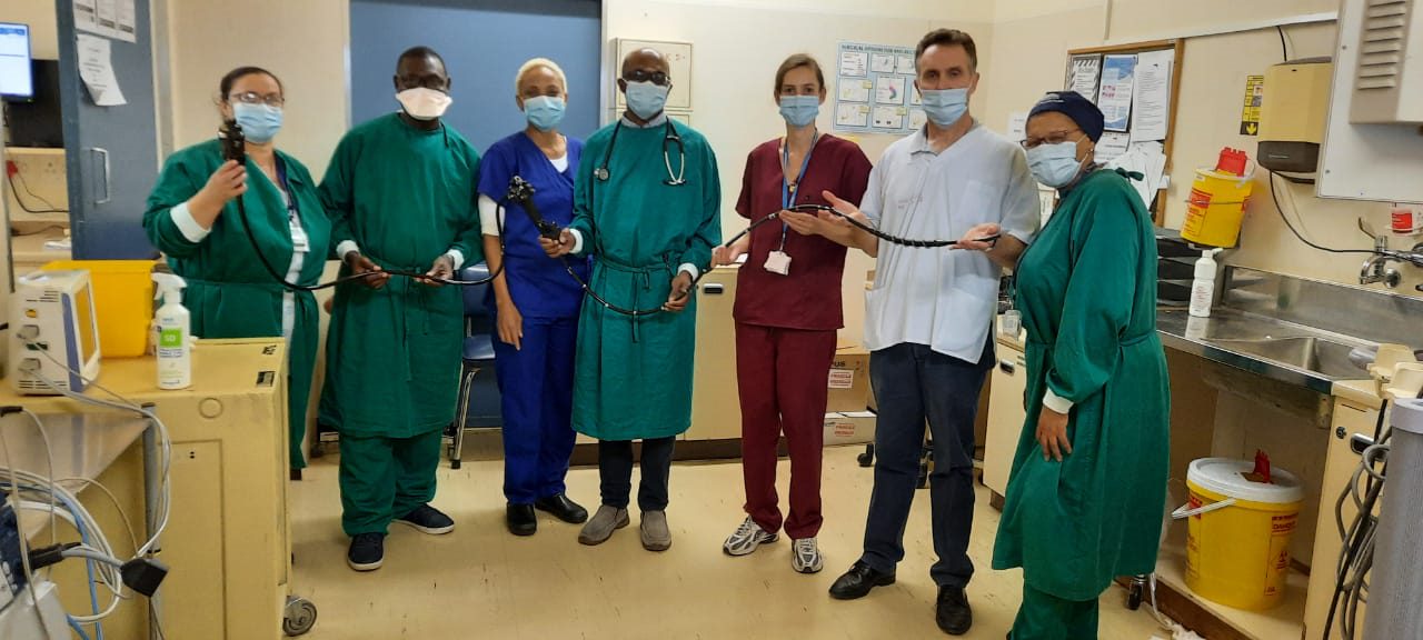 SA’s first successful bowel enteroscopy procedure was led by senior consultant Dr Dion Levin in partnership with Professor Mashiko Setshedi, the head of UCT’s Division of Medical Gastroenterology, and a team of experts. Photo Supplied.