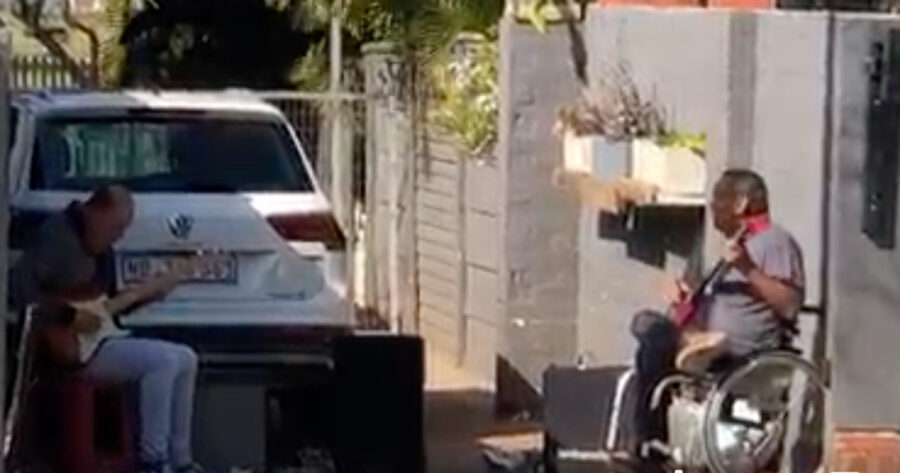 Band Entertains Neighbours from their Driveway in Durban
