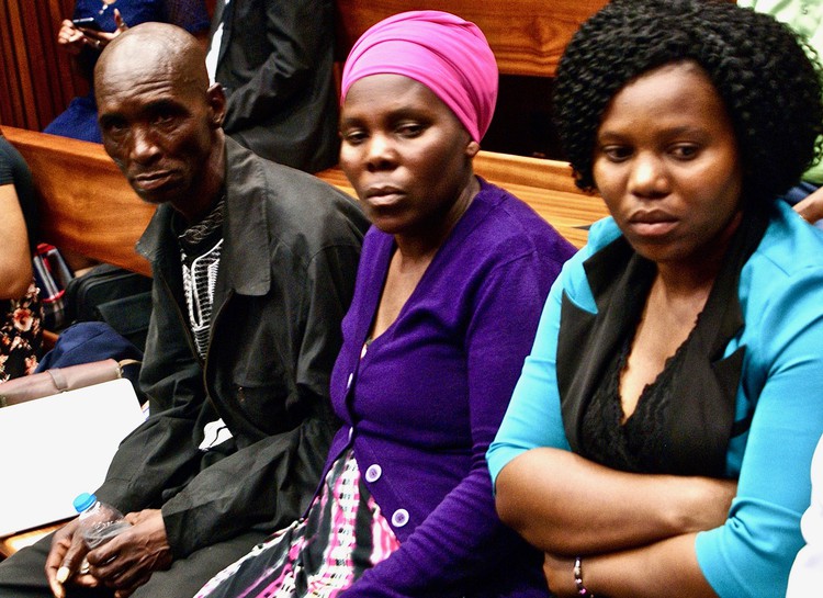 James and Rosina Komape and their eldest daughter, Lydia, sit in the Limpopo High Court in November 2017. Archive photo: Ciaran Ryan