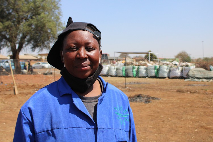 Itumeleng Phiri from Tembisa has started a recycling project and food garden on a field previously used as an illegal dump site. Photo: Masego Mafata
