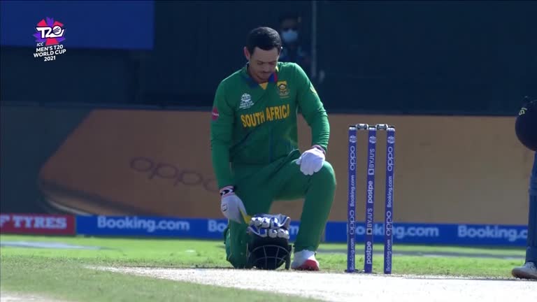 quinton de kock takes a knee Miller Helps South Africa to Thrilling T20 World Cup Win