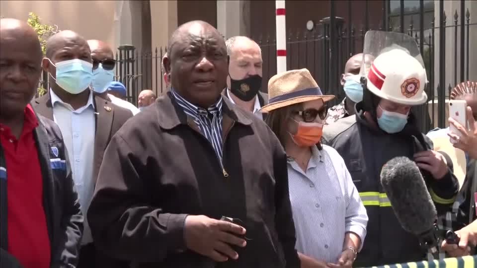 Ramaphosa speaks on 'devastating' blaze at South African parliament building