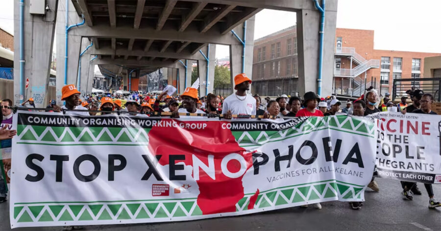 South Africans and migrants demonstrate against xenophobia in Johannesburg. Emmanuel Croset/AFP via Getty Images