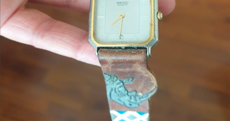 Search On for Owner of Watch with Grey Rhino Etched On Leather Band