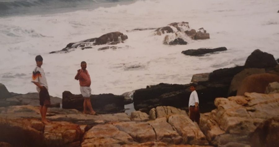 family on the beach in South Africa, memories and nostalgia