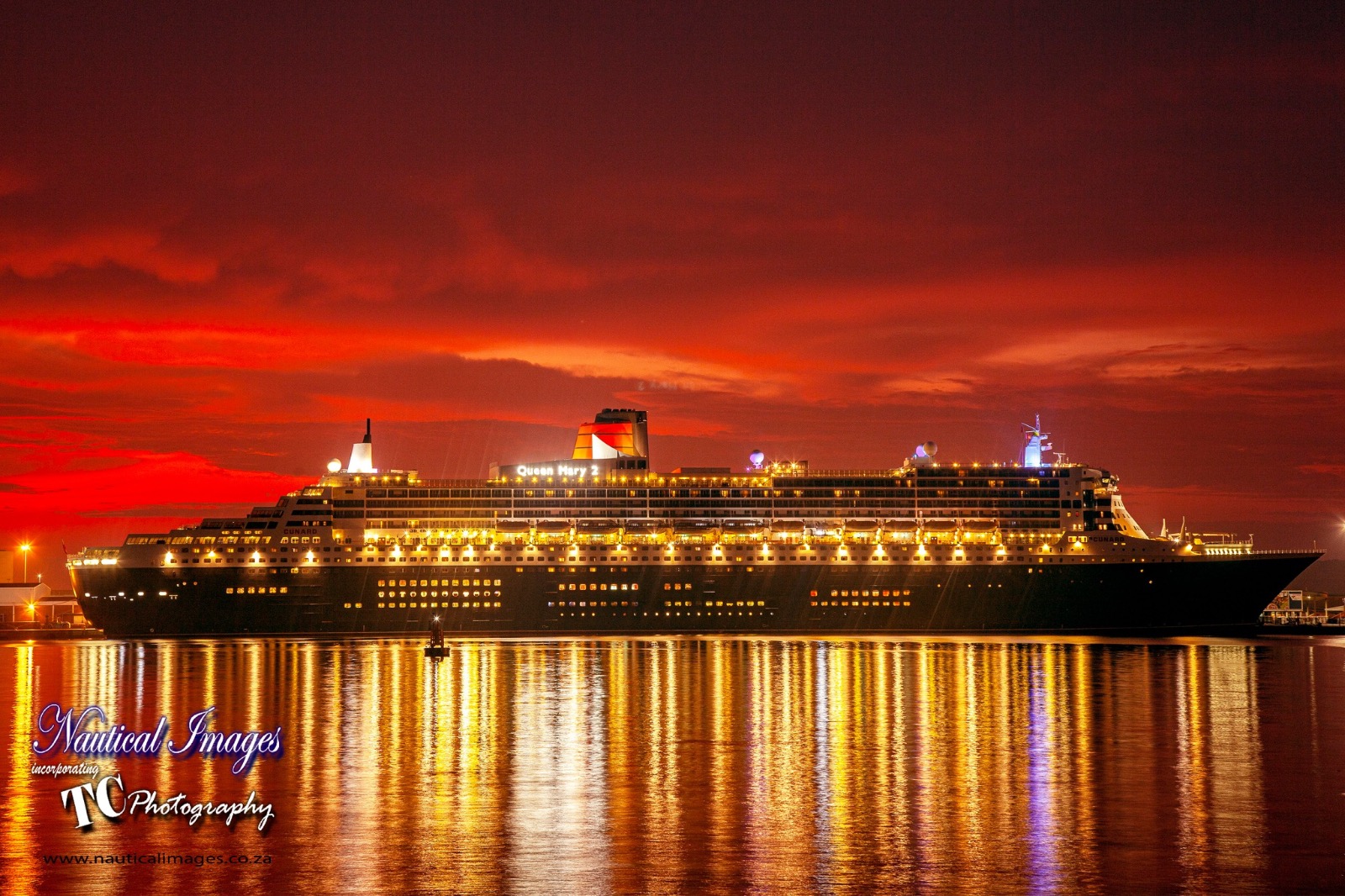 Queen Mary 2 in Durban. Nautical Images