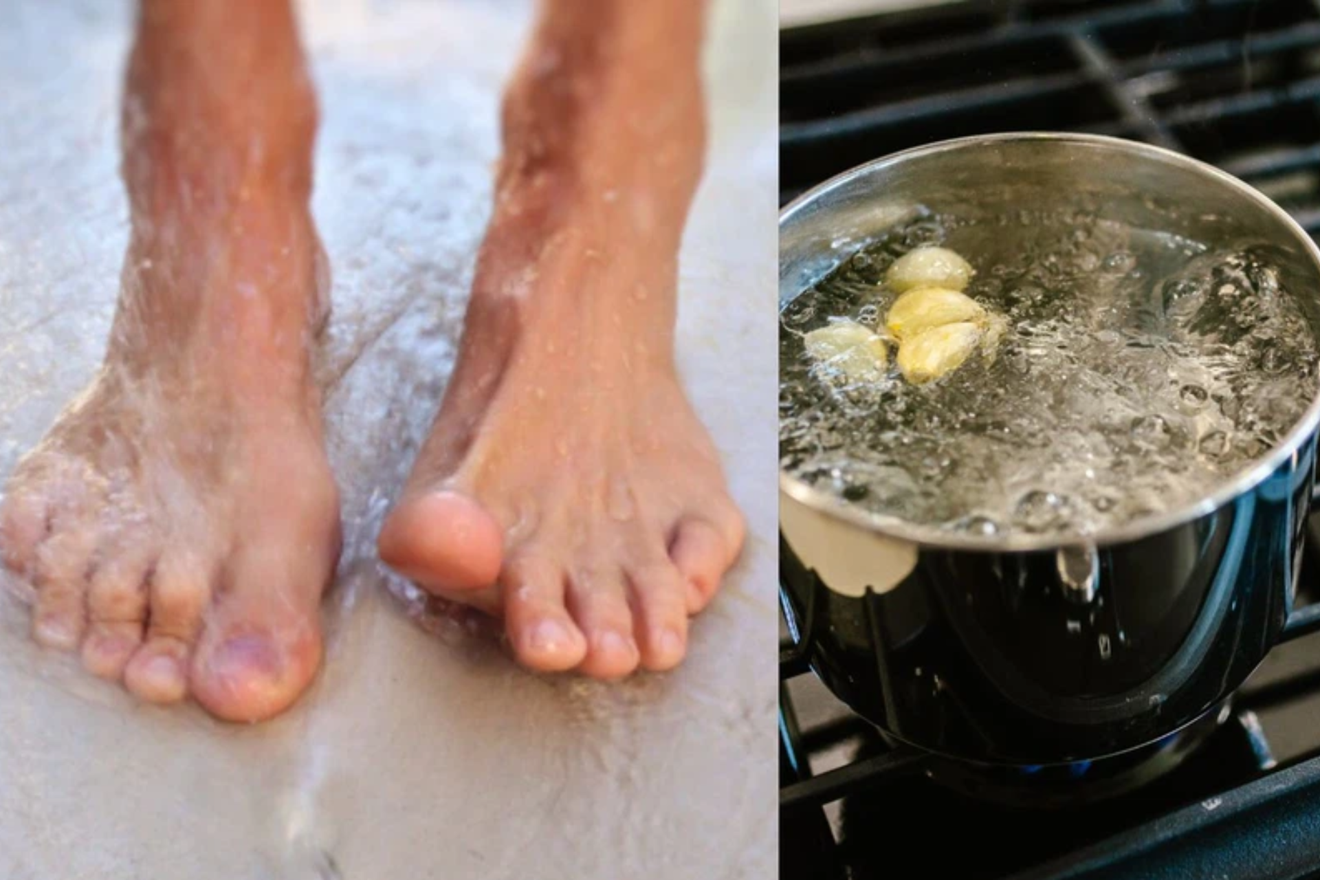soaking feet in warm water