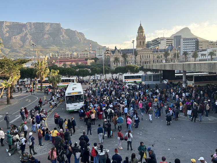Thousands of commuters stranded, vehicles petrol bombed and traffic gridlocked as taxi strike causes chaos on Cape Town roads