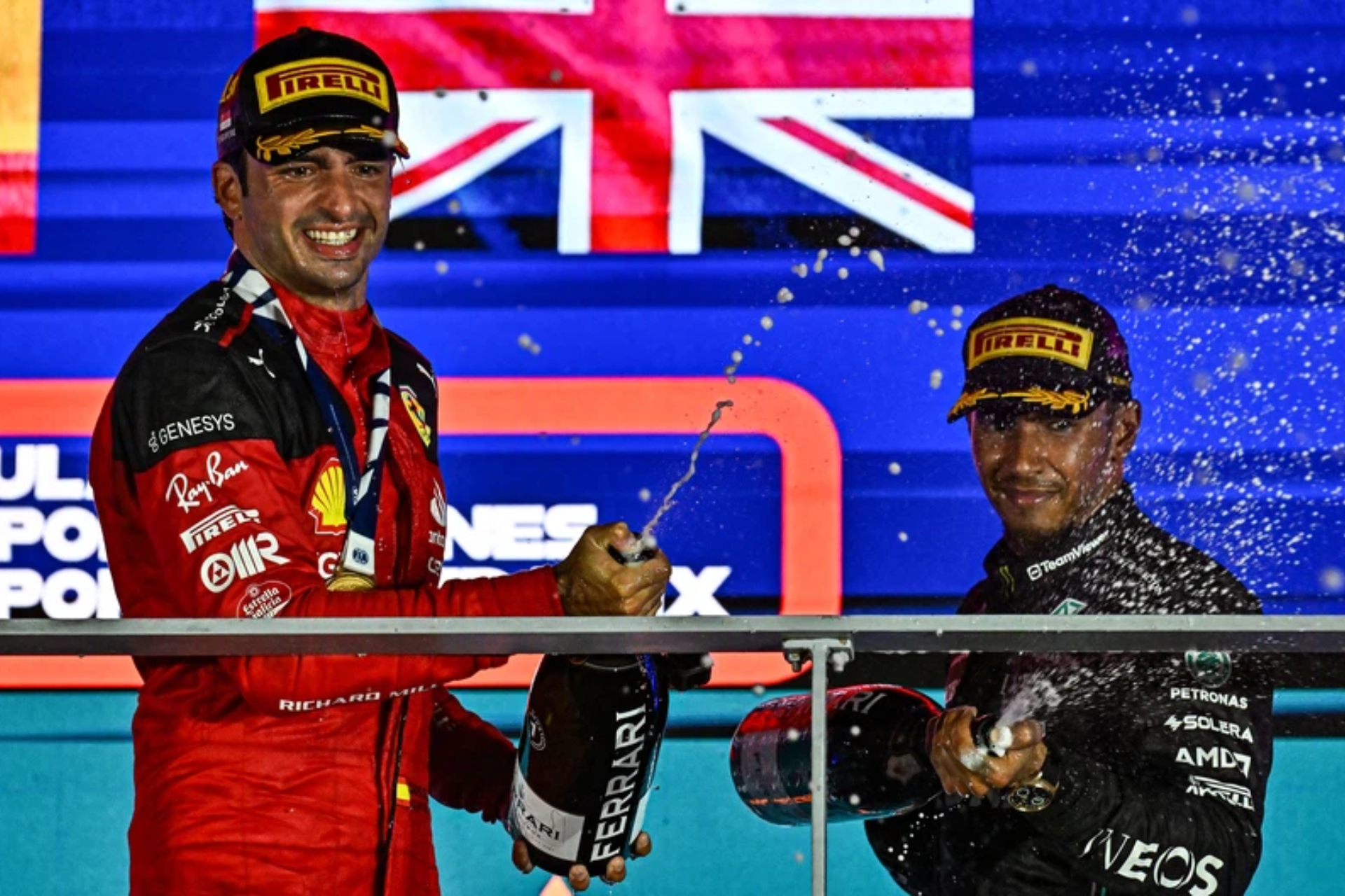 Carlos Sainz, Lewis Hamilton