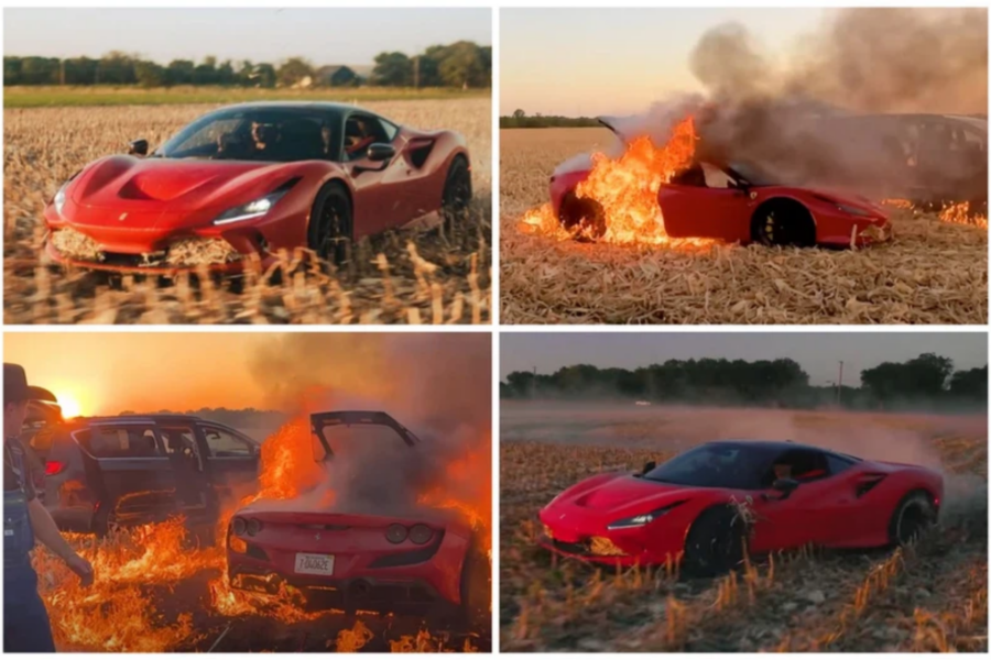 YouTuber destroys Ferrari