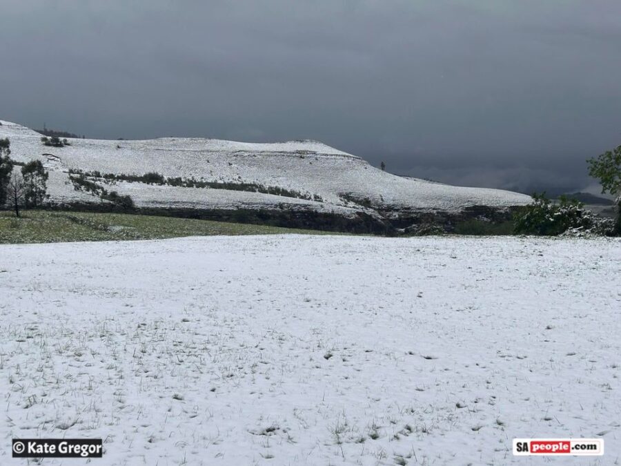 SNOW falls over Van Reenen's Pass in South Africa