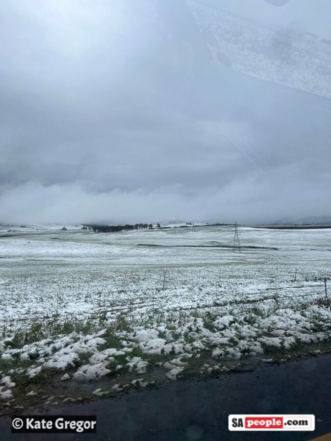 SNOW falls over Van Reenen's Pass in South Africa