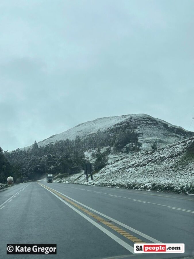 SNOW falls over Van Reenen's Pass in South Africa