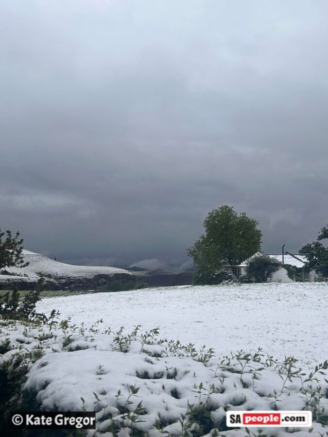 SNOW falls over Van Reenen's Pass in South Africa