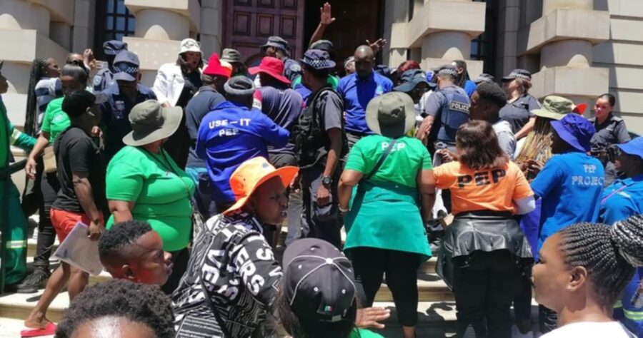Protesters storm Durban City Hall