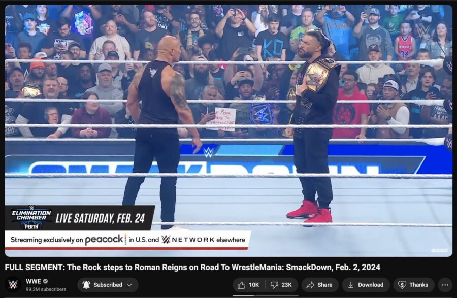Dwayne The Rock Johnson and Roman Reigns - WWE Wrestlemania