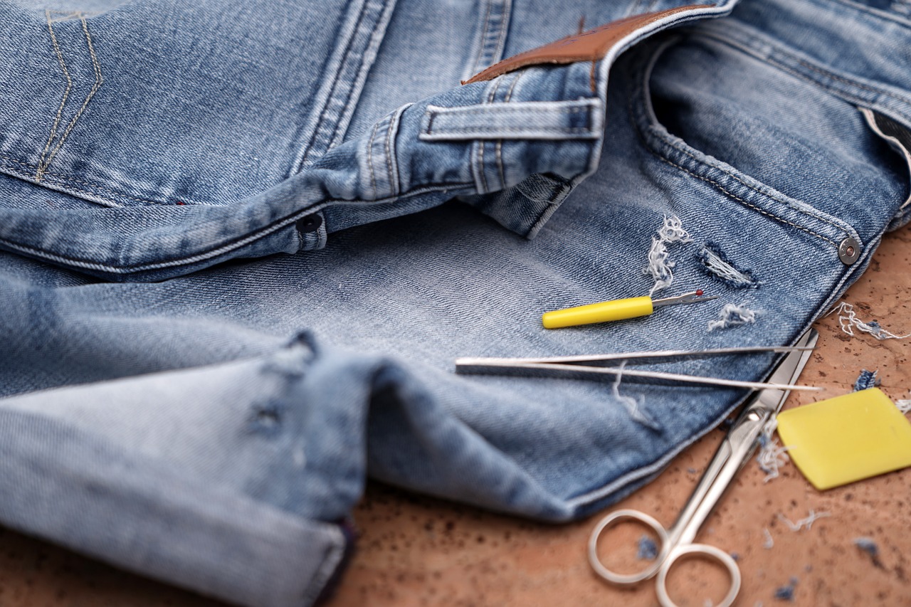Perfect solution to repair holes in jeans between the legs