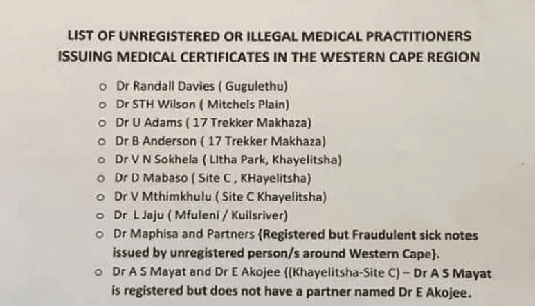 unregistered medical doctors