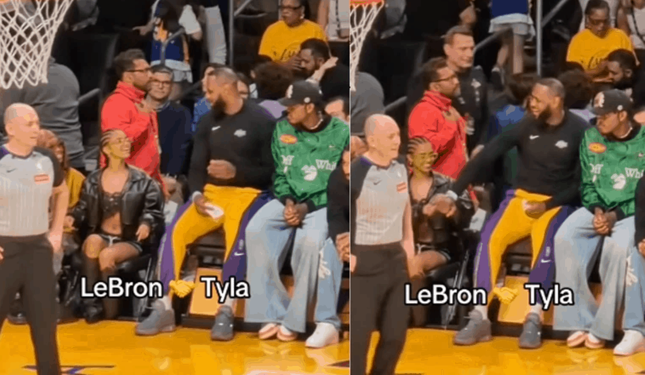 Tyla’s courtside video with LeBron James trends