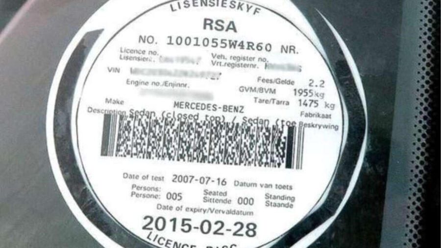 licence disk