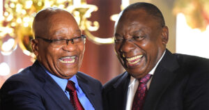 Former ANC president Jacob Zuma and the current ANC presdent Cyril Ramaphosa.