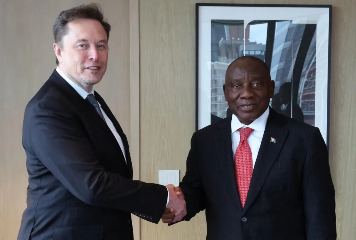 President Cyril Ramaphosa met with South Africa-born tech billionaire Elon Musk in New York behind closed doors on Monday