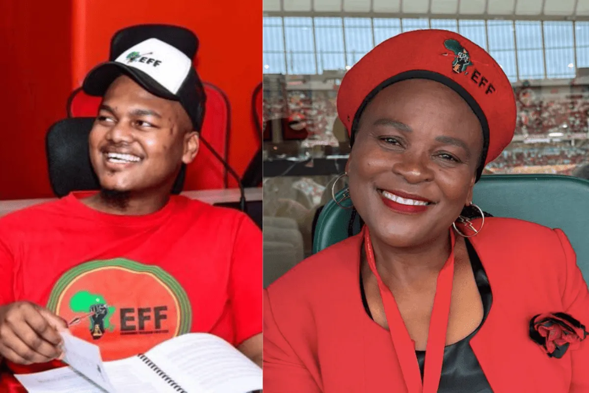 EFF student command leader Sihle Lonzi and former public protector Busisiwe Mkhwebane.