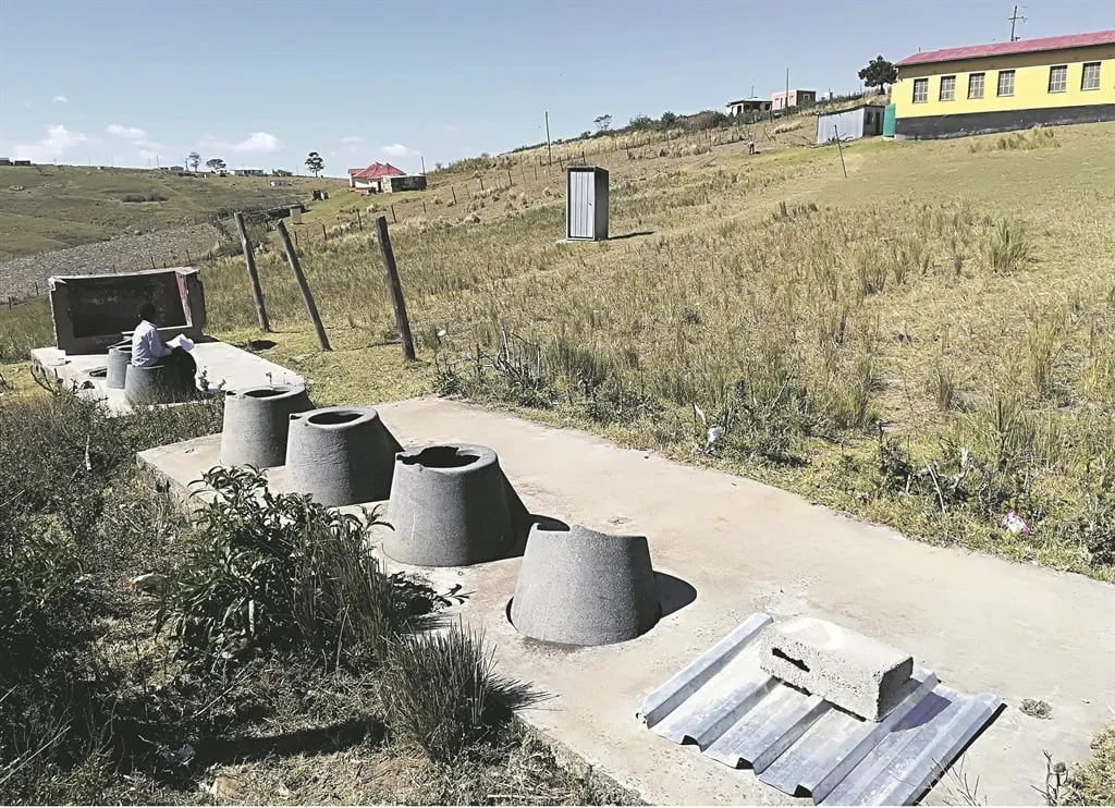 Pit toilets at an Eastern Cape school