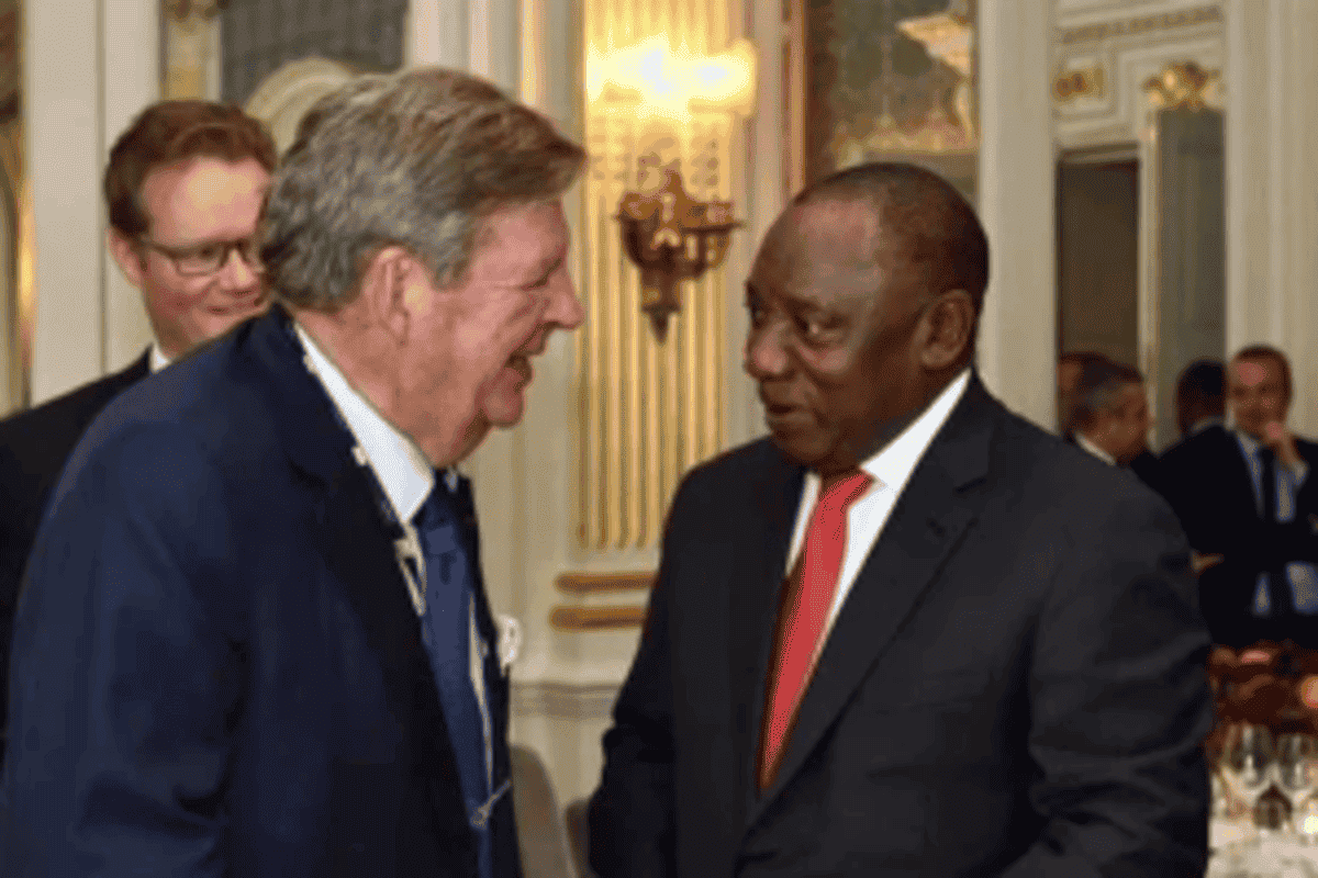 Johann Rupert and ANC President, Cyril Ramaphosa.