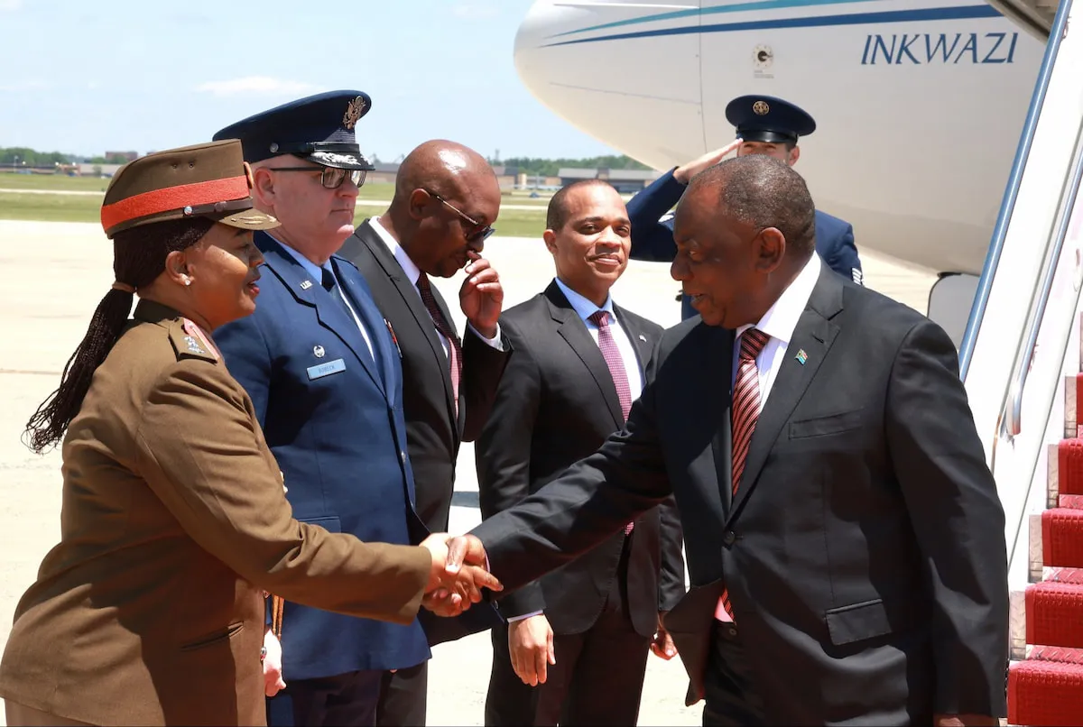 Cyril Ramaphosa has arrived in the US and will meet Donald Trump.